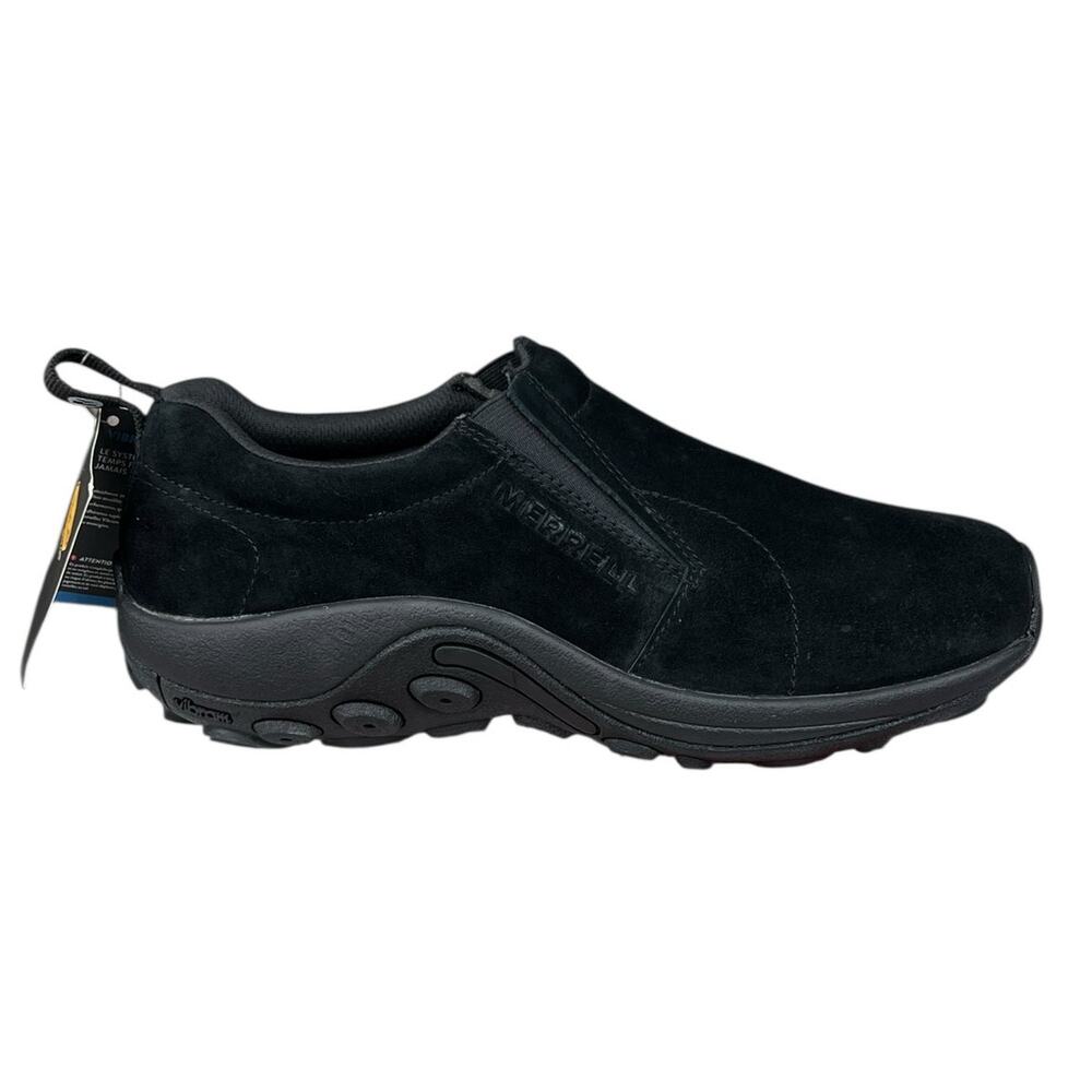 Merrell Men's Jungle Moc Black Suede Vibram Arctic Grip Slip On Size US 8